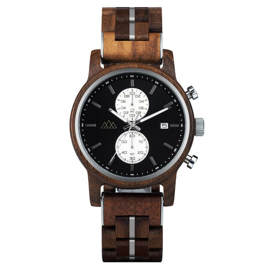 Montre en Bois Homme Ronde - Brooklyn Black