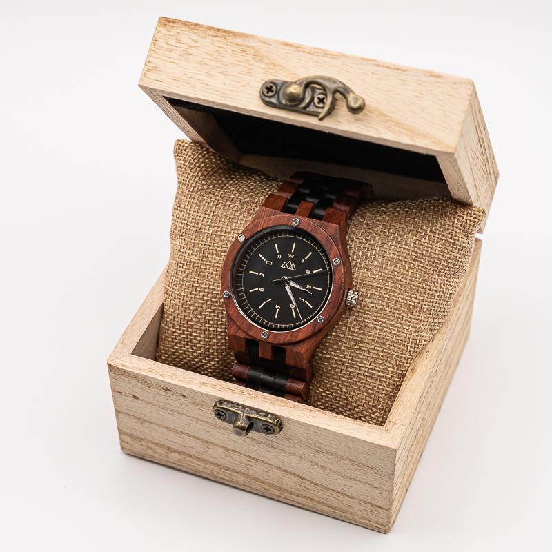 Montre en Bois Bordeaux - Dark Daily