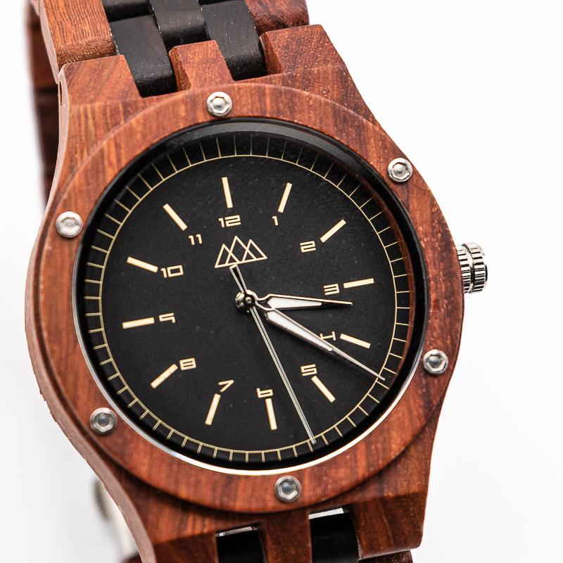 Montre en Bois Bordeaux - Dark Daily
