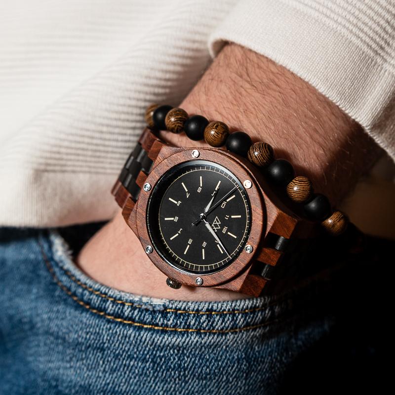 Montre en Bois Bordeaux - Dark Daily