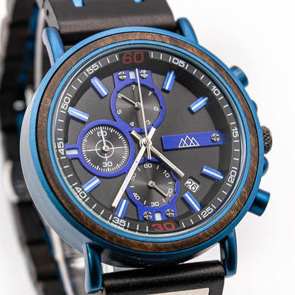 Montre en Bois Bleu - Griffed Blue