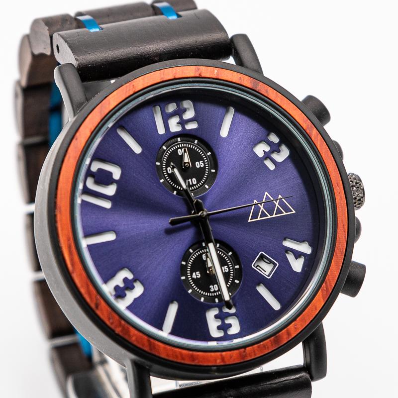 Montre Bracelet en Bois Homme  - Heritage Bleu