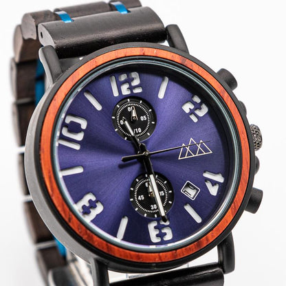 Montre Bracelet en Bois Homme  - Heritage Bleu