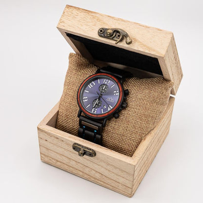 Montre Bracelet en Bois Homme  - Heritage Bleu