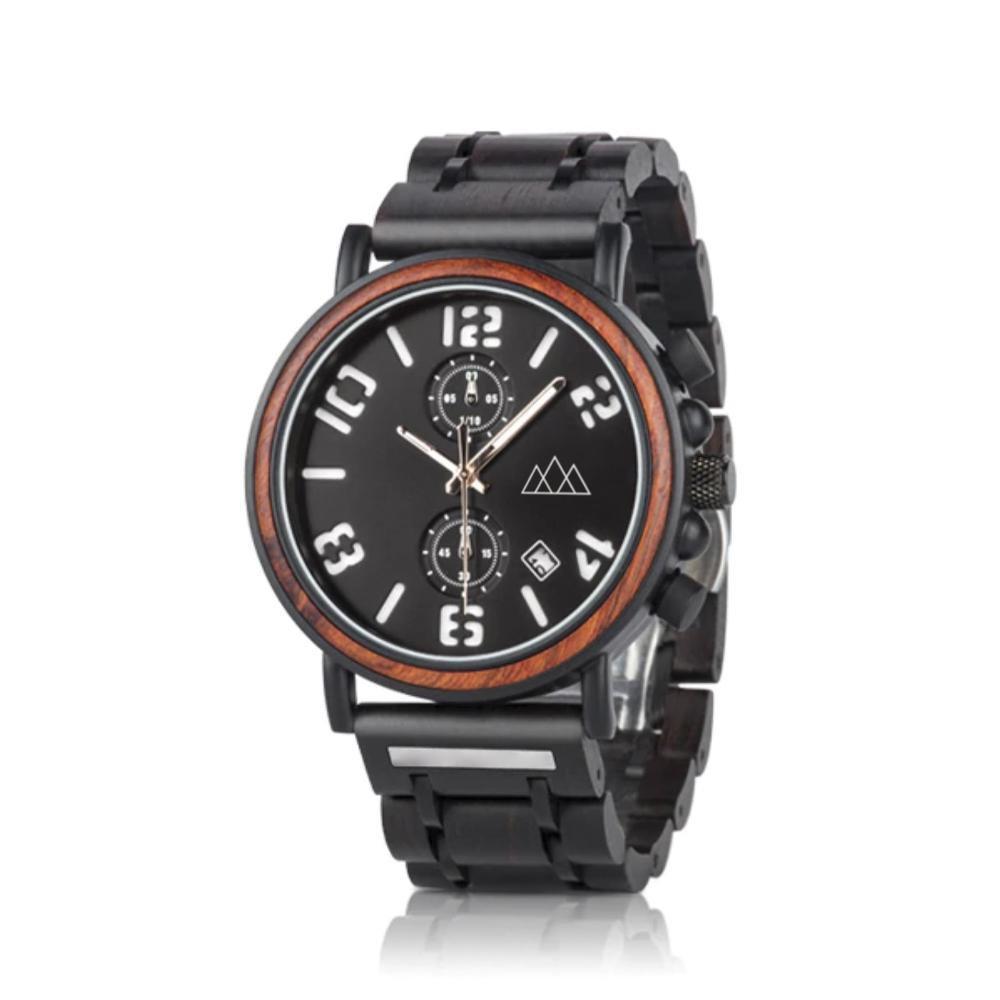 Montre en Bois Homme Chic - Heritage Noir