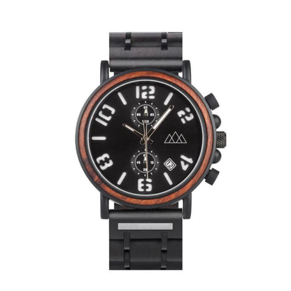 Montre en Bois Homme Chic - Heritage Noir