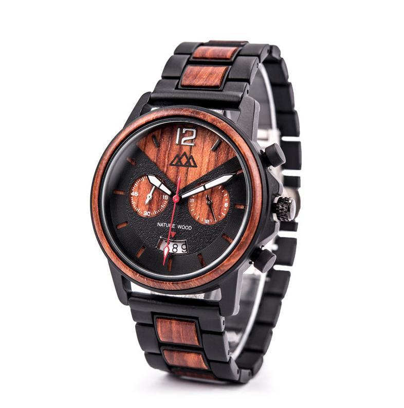 Montre en Bois Homme Bordeaux - Indiana Red