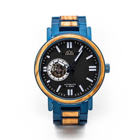Montre en Bois Homme Bleu - Legacy Blue