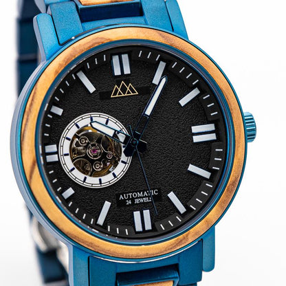 Montre en Bois Homme Bleu - Legacy Blue