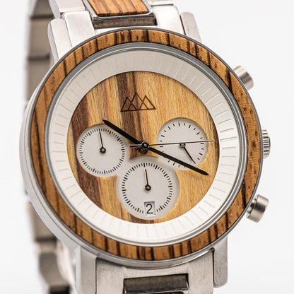 Montre en bois Homme - Lux Marshal Silver