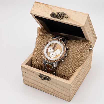 Montre en bois Homme - Lux Marshal Silver