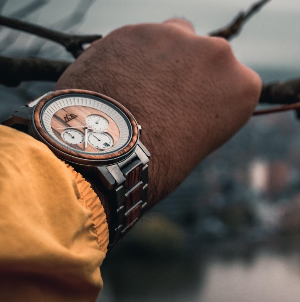 Montre en bois Homme - Lux Marshal Silver