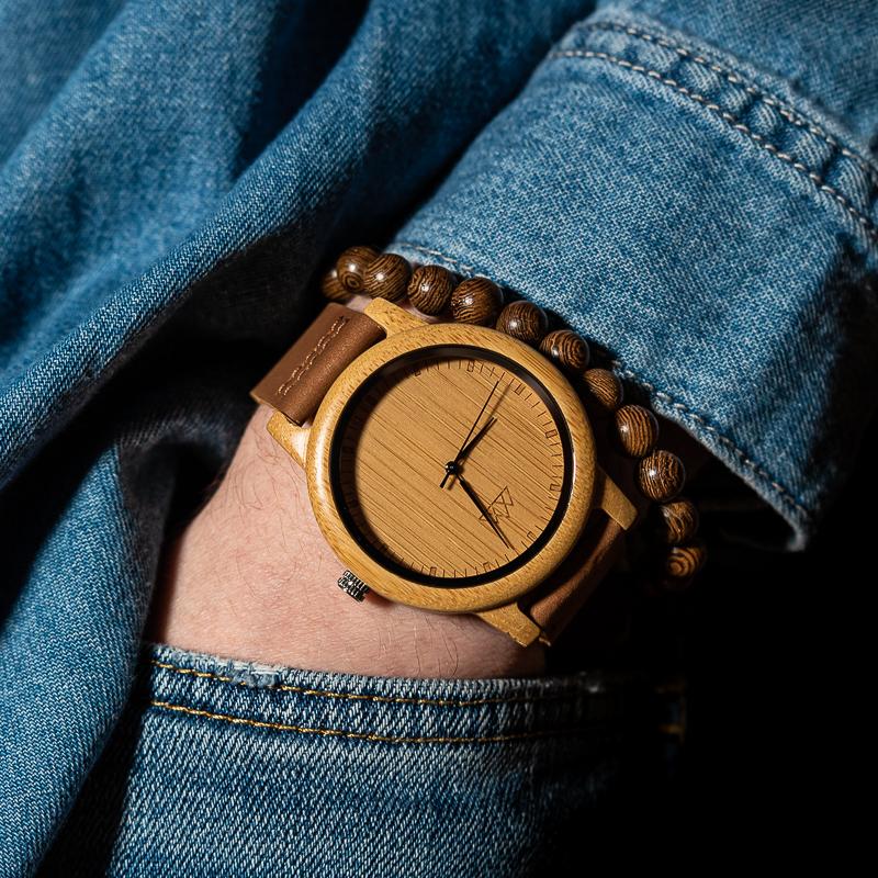 Montre en Bois Homme Cuir - Pur Line