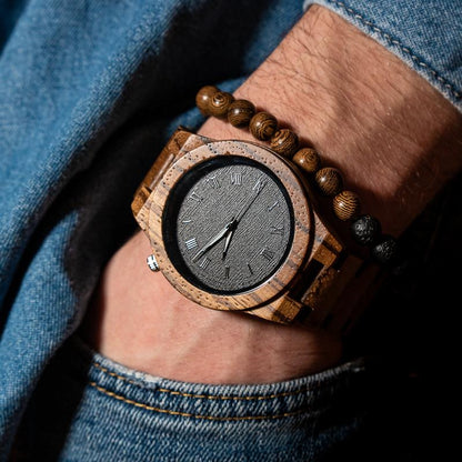Montre en Bois Homme à Quartz - Roma Zebra