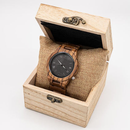 Montre en Bois Homme à Quartz - Roma Zebra