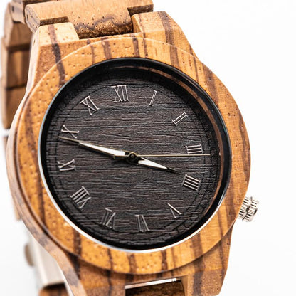Montre en Bois Homme à Quartz - Roma Zebra