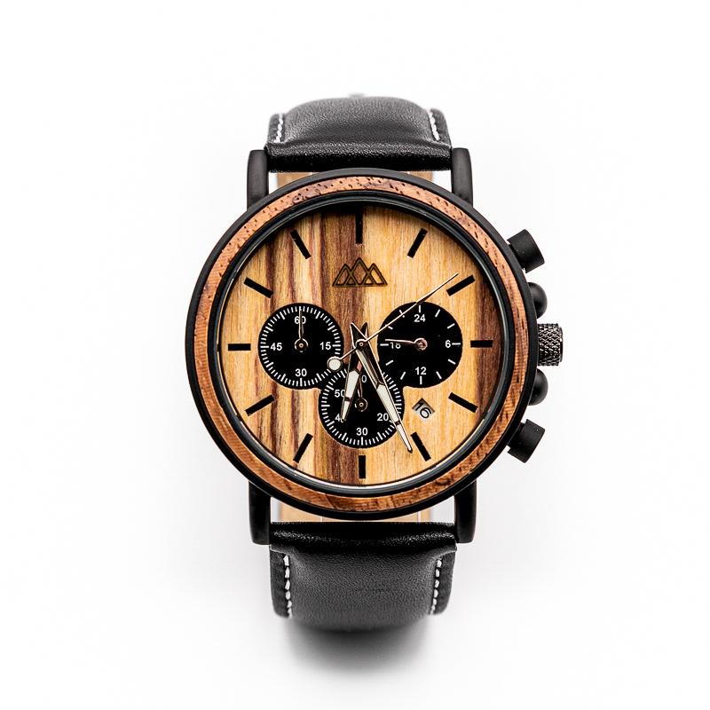 Montre en Bois Homme - Zebra Marshal Cuir