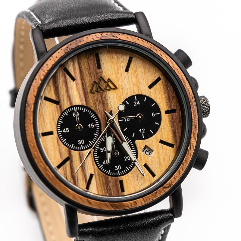 Montre en Bois Homme - Zebra Marshal Cuir