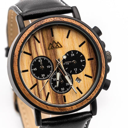 Montre en Bois Homme - Zebra Marshal Cuir