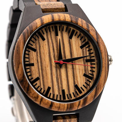 Montre en Bois Homme Originale - Zebra Pur