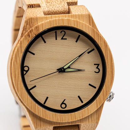 Montre en Bois Quartz - Light Bamboo