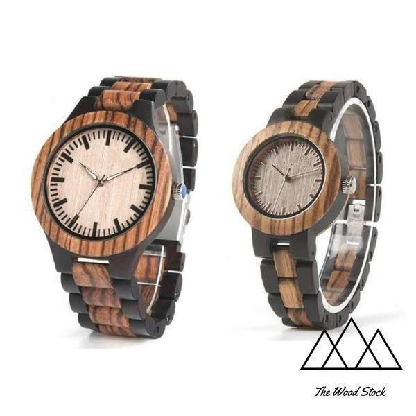 Montre en bois personnalisable texte