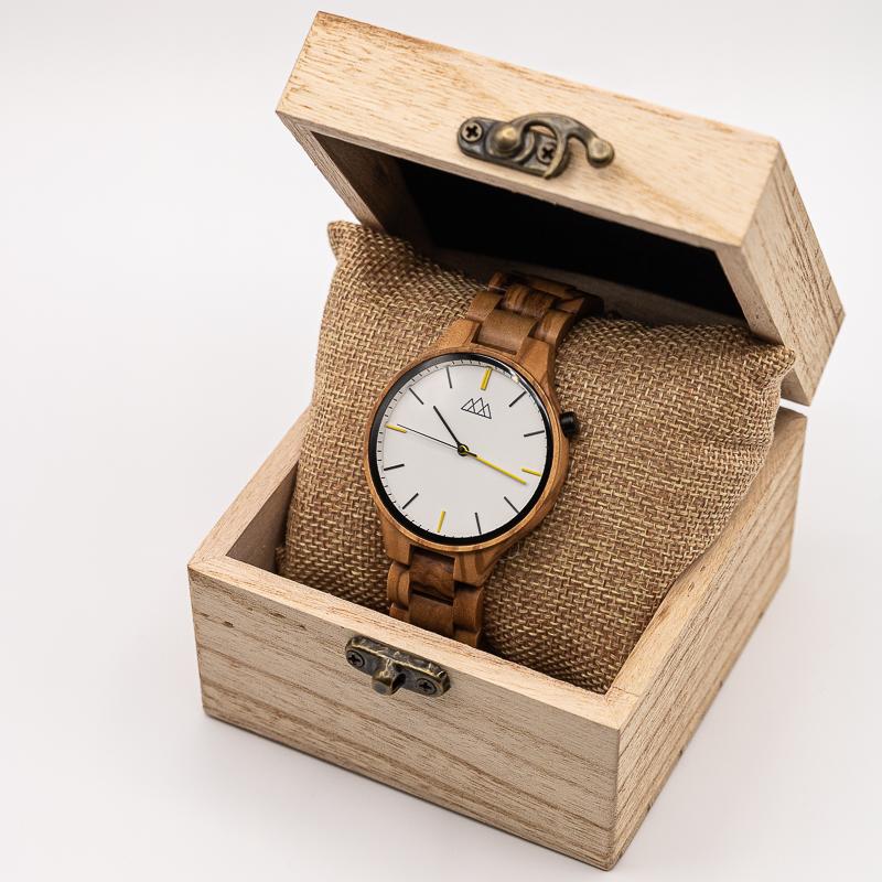 Montre en Bois Originale - Relogio White