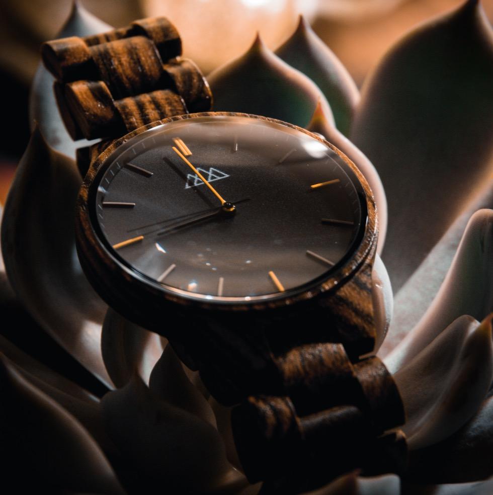 Montre Bois Or - Relogio Wood
