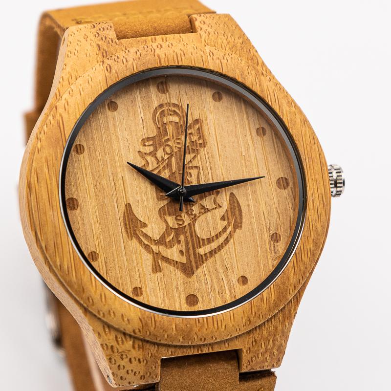 Montre en Bois Bracelet Cuir - Sea