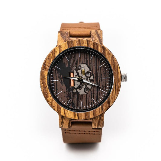 Montre Bois Squelette - Dark Engraved