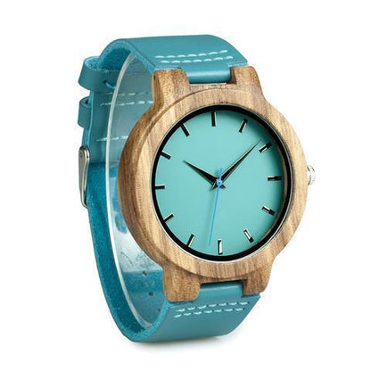 Montre en Bois Turquoise