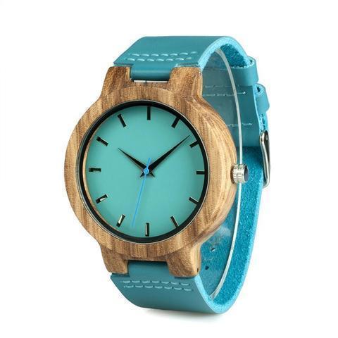 Montre en Bois Turquoise