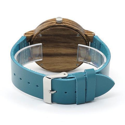 Montre en Bois Turquoise