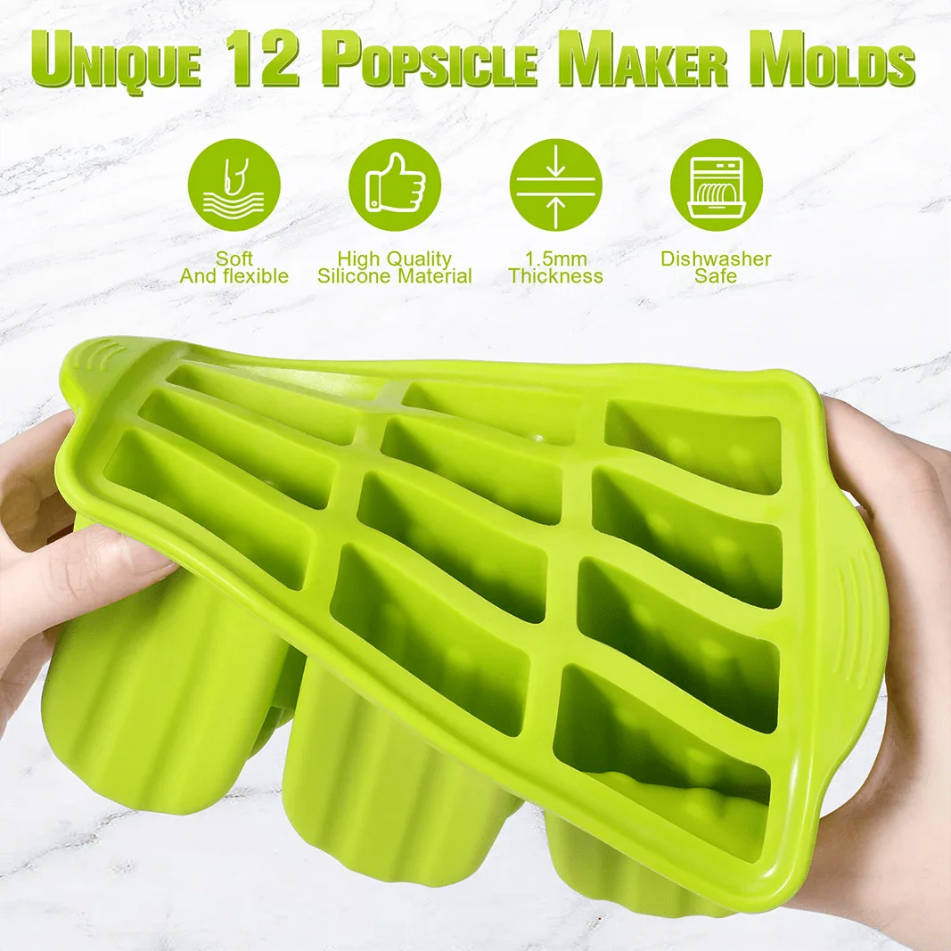 Moule à glace en silicone avec bâtonnets en bois