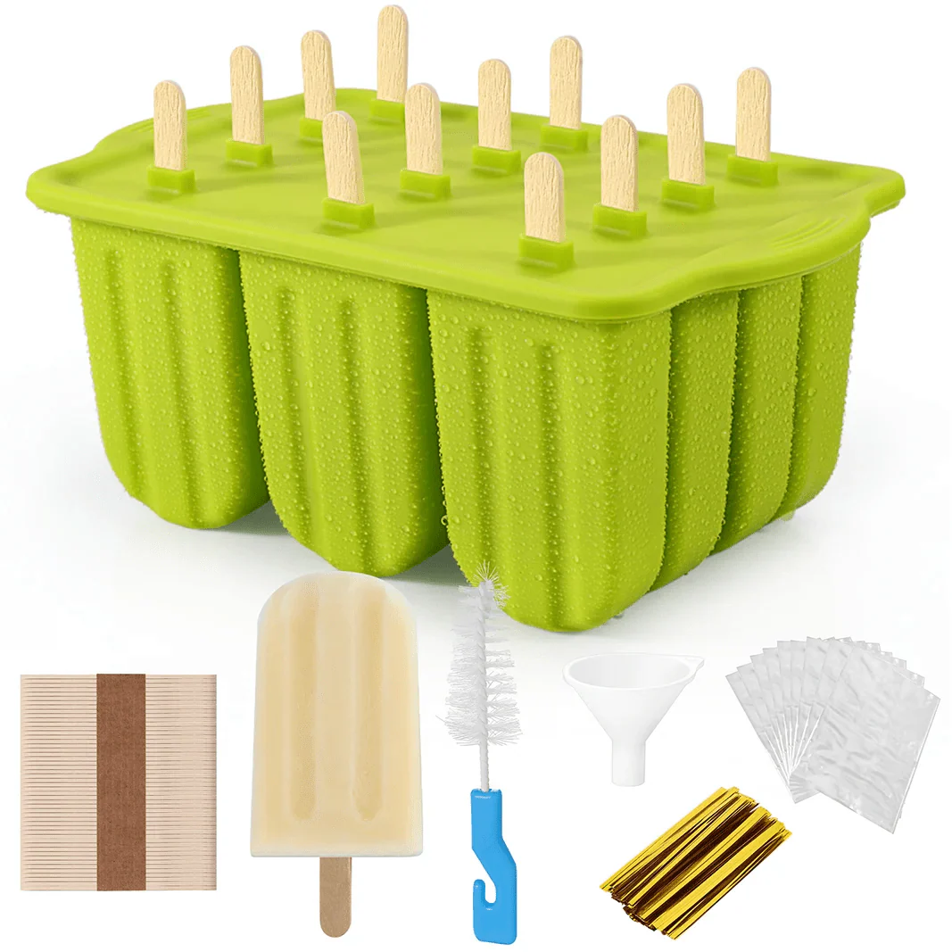 Moule à glace en silicone avec bâtonnets en bois