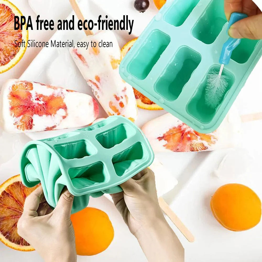 6 Moules à Glace en Silicone avec Poignée