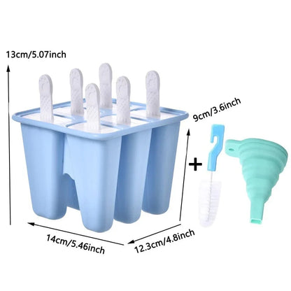 Moule à Glace en Silicone avec Poignée - 4/6 cavités Blue 6