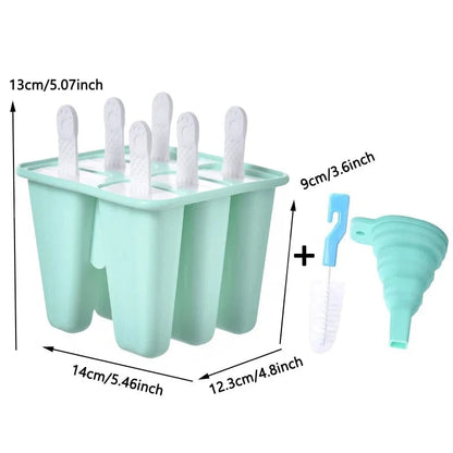 Moule à Glace en Silicone avec Poignée - 4/6 cavités Green 6