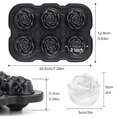 Moule à 6 Glaçons en forme de Rose