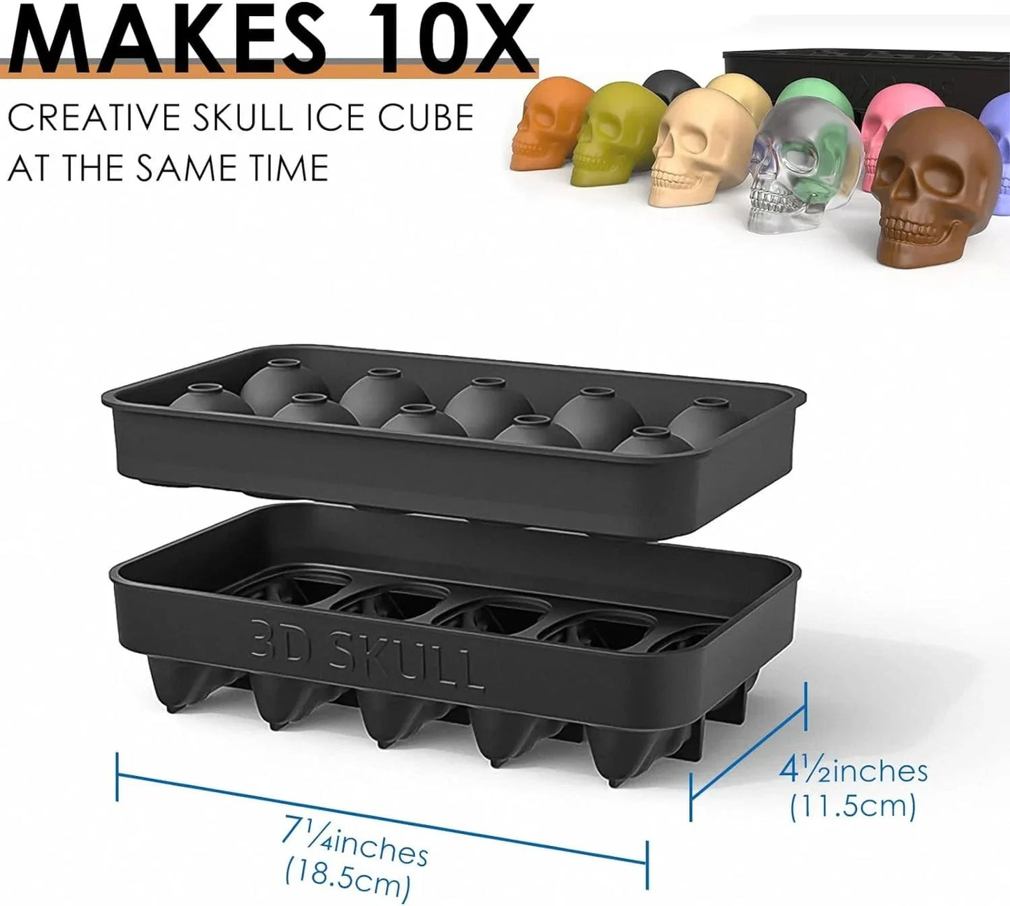 Moule à Glaçons Tête de Mort 10 compartiments