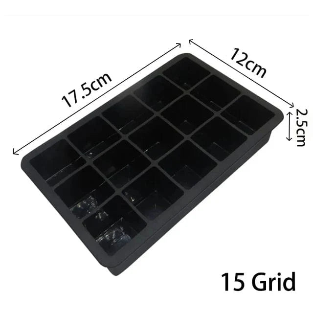 Bac à glaçons noir en silicone 15 Compartiments