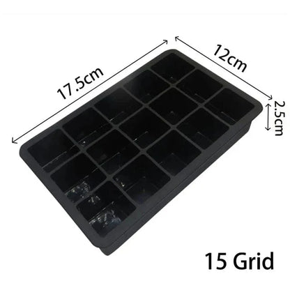 Bac à glaçons noir en silicone 15 Compartiments