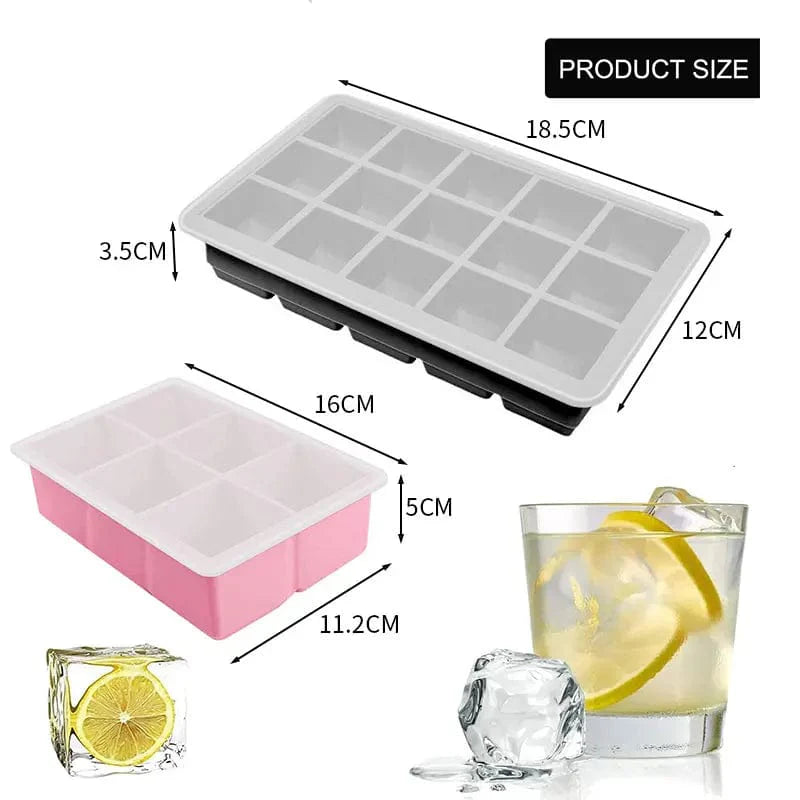 Bac à Glaçons 15 compartiments - en Silicone avec Couvercle