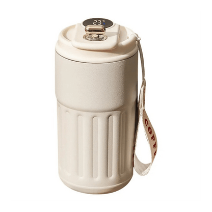 mug isotherme affichage led couvercle blanc