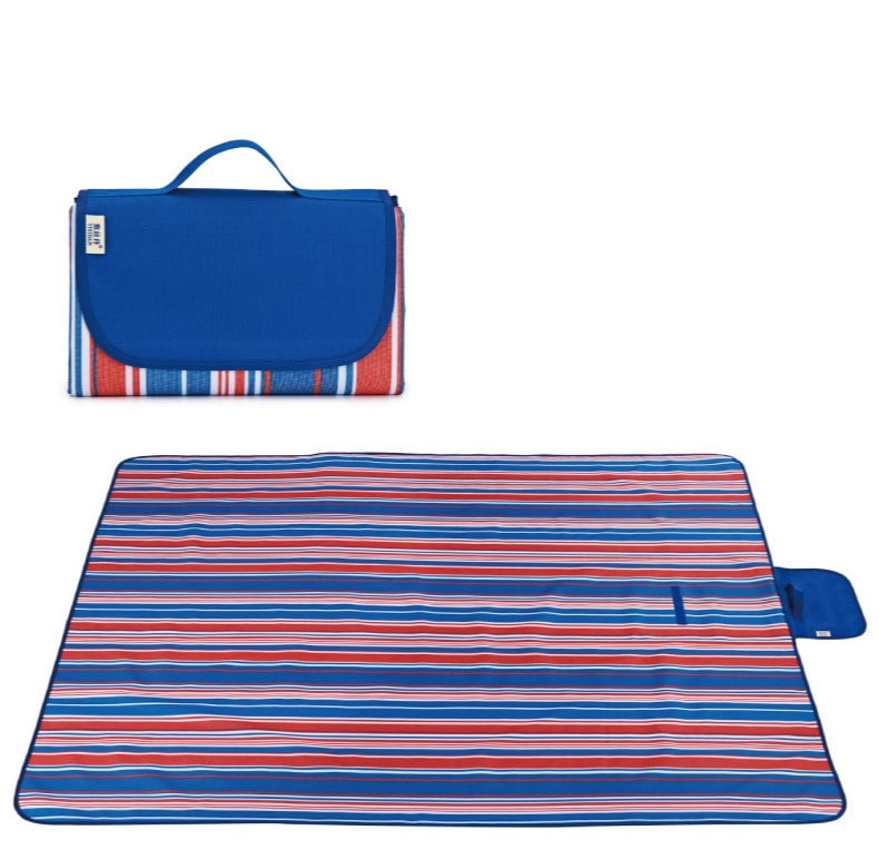 Tapis Pique-Nique Bleu Rayé