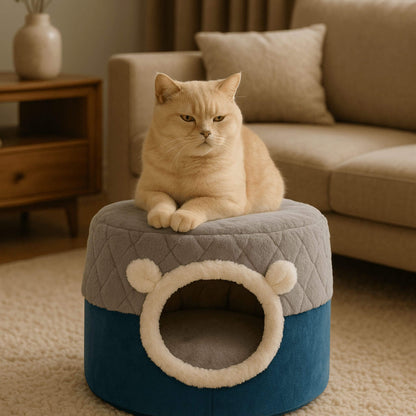 pouf chat niche