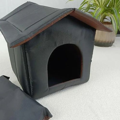 niche pour chat extérieur noire