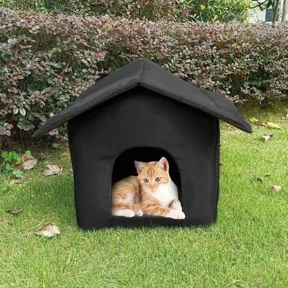 niche pour chat extérieur noire