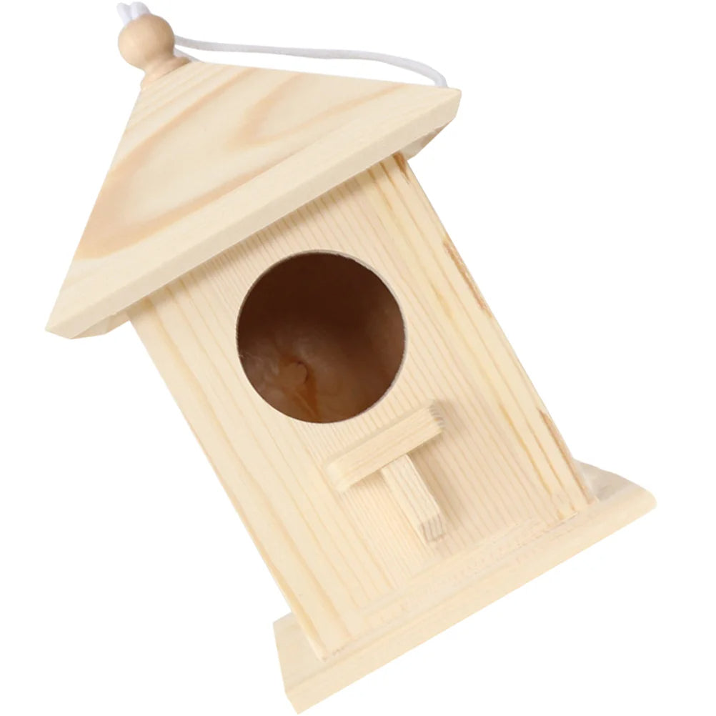 Nichoir d'Oiseau Suspendu en Bois en Forme de Maison