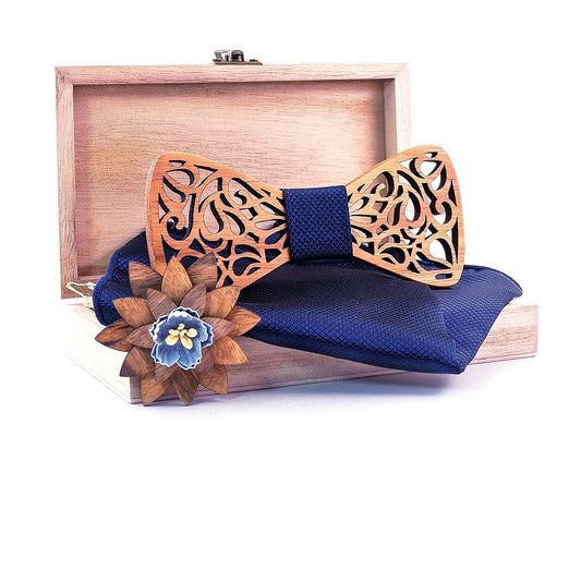 Coffret Noeud Papillon Bois Mariage - Koï